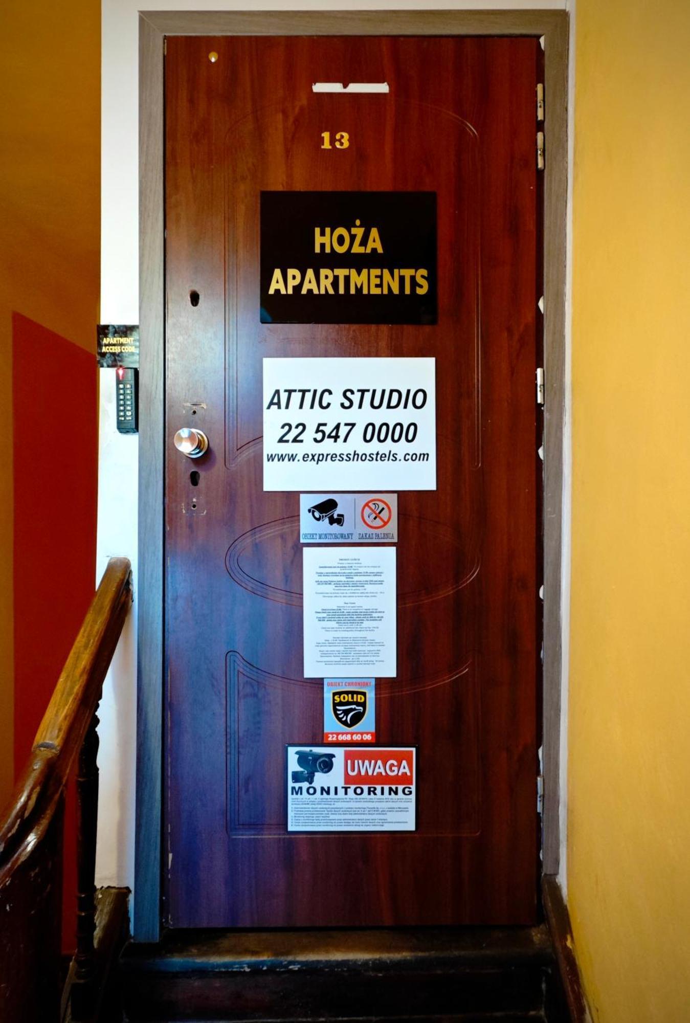 Apartamenty Hoza Attic Studio Warszawa Eksteriør billede